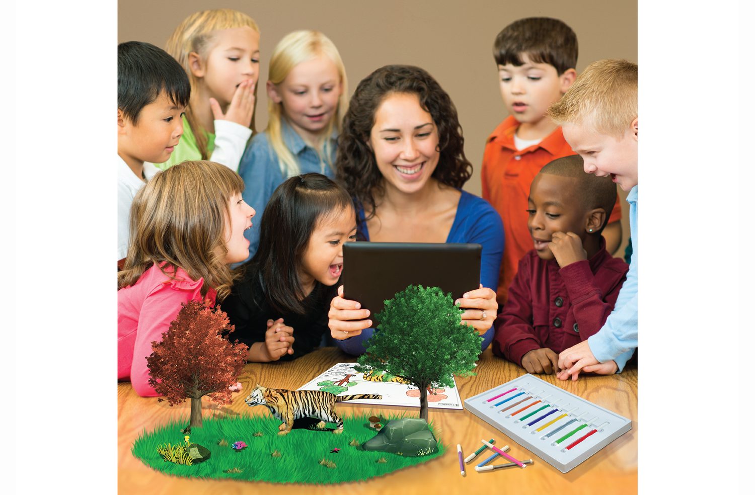 Children using Magic Activity augmented reality learning