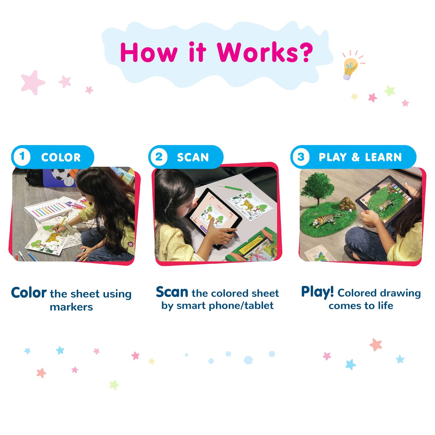 How Magic Activity works: color, scan, play and learn